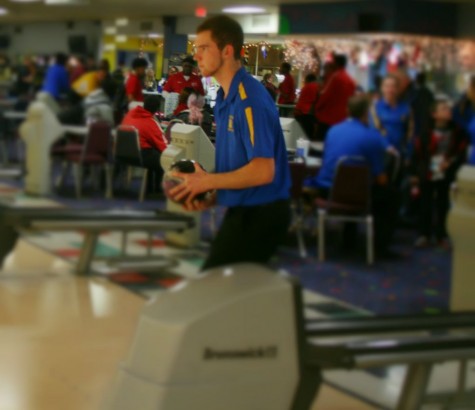 Anthony Kelley approaches the bowling lane. 