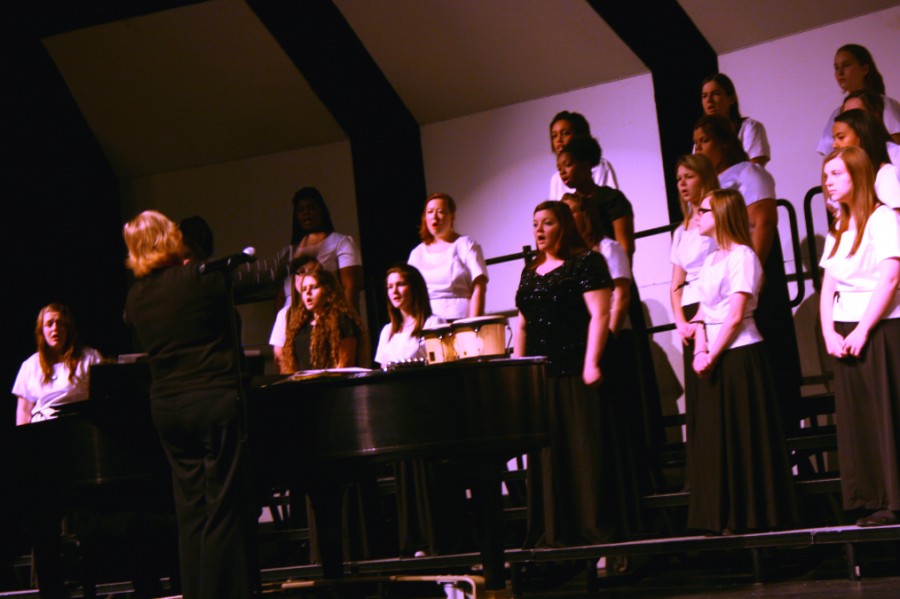 The Women's Chorus sings during the Holiday Concert on Dec. 11.