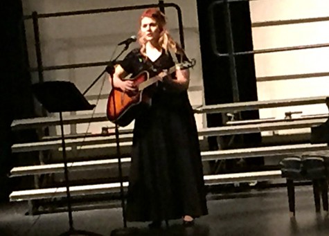 Senior Arika McClain sings and plays the guitar.