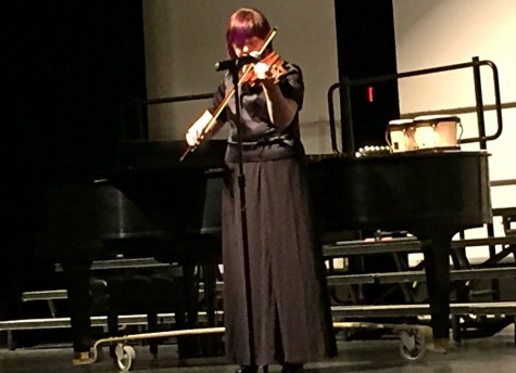 Sophomore Megan Fitzko plays the violin.