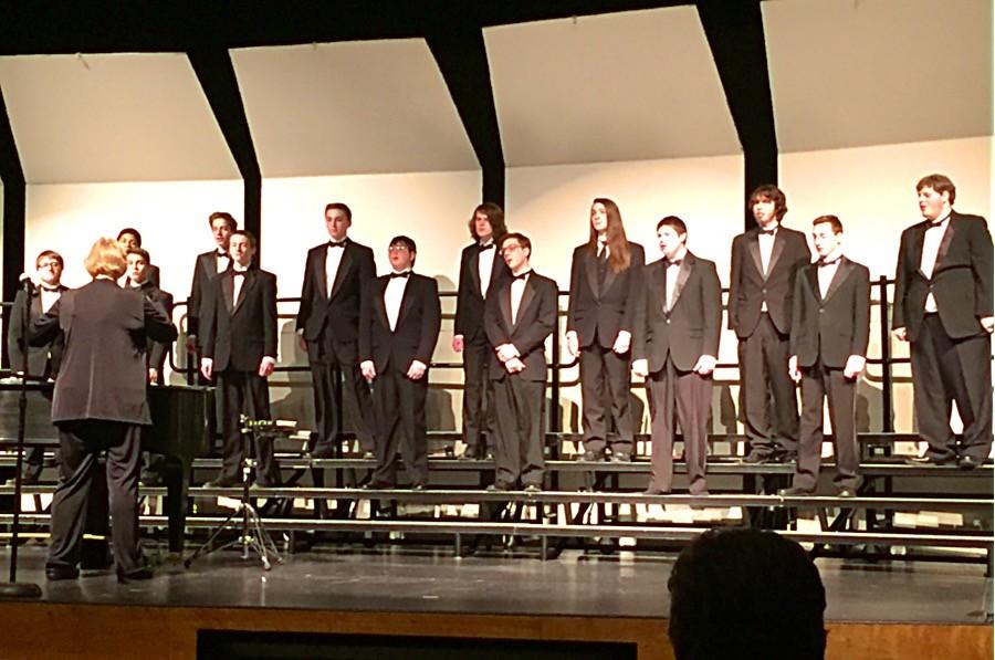 The Men's Chorus perform at the pre-festival concert on Feb. 24.