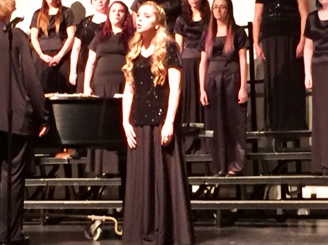 Senior Sydney Owens, along with the rest of the Treble Singers, sing "Castle On A Cloud" from Les Misérables.