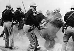Police attack protesters on "Bloody Sunday," March 7, 1965.