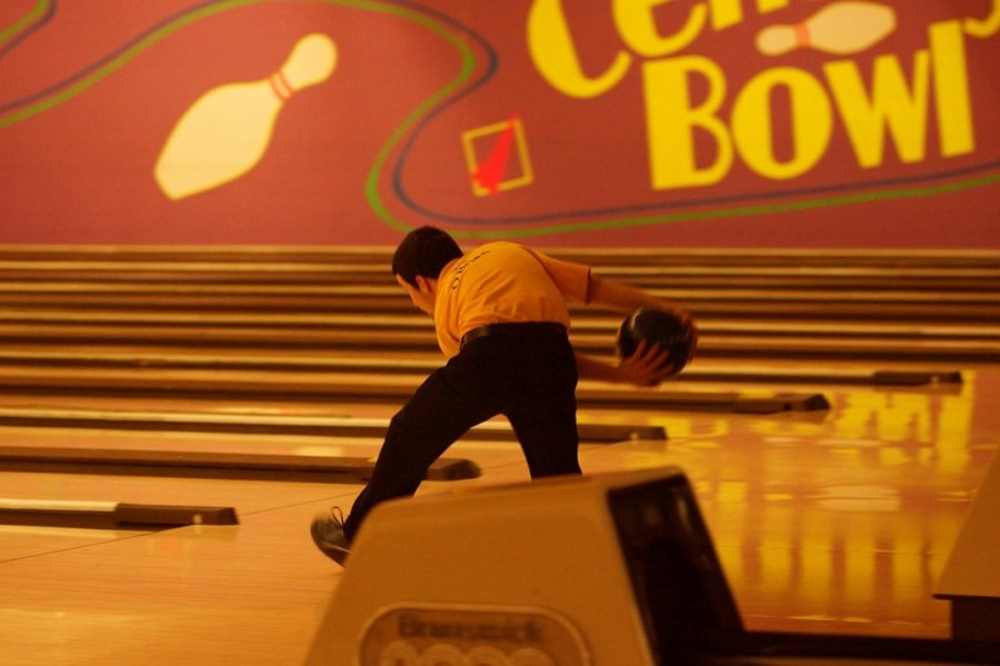 Senior KC O'Brien bowls during the state final on March 6. 