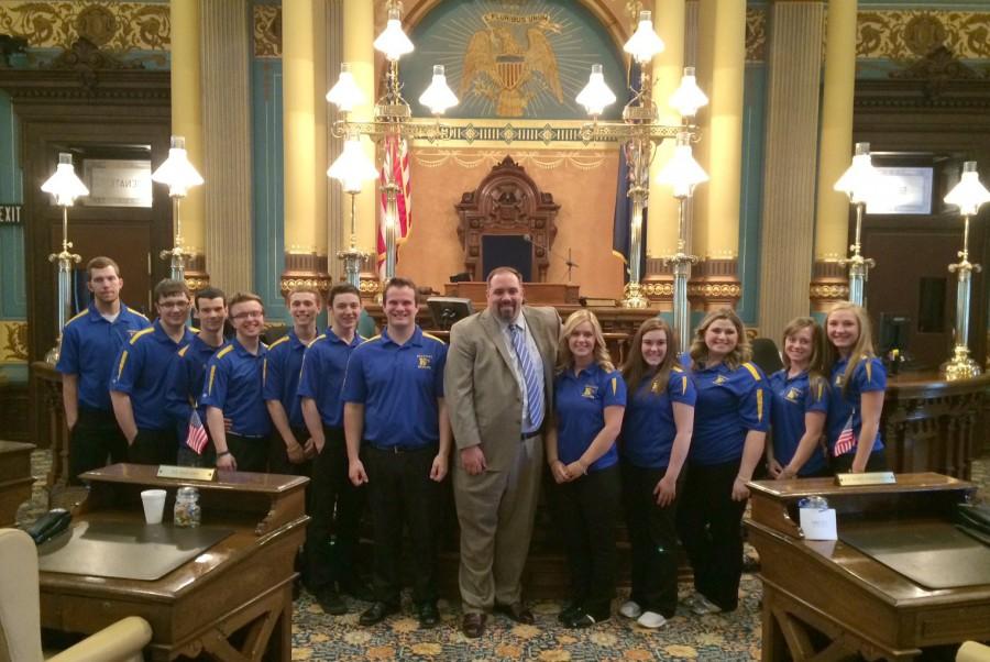 The boys and girls bowling teams were honored by the state Senate by Sen. Jim Ananich (D-Flint).