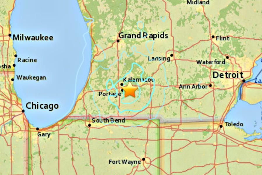 A 4.2 magnitude earthquake occurred On May 2 in the Stable Continental Region, five miles south of Galesburg, Mich.