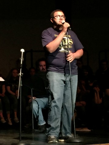 Junior Zach Broughton sings Ed Sheeran's "All of the Stars."