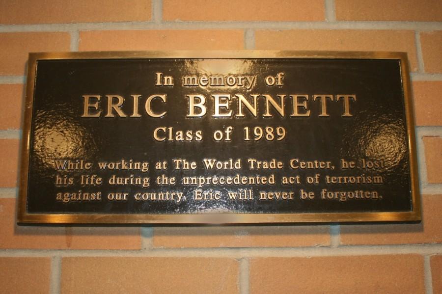 Memorial plaque for Eric Bennett at KHS. 