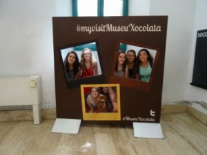 We pose at the Chocolate Museum in Barcelona. 