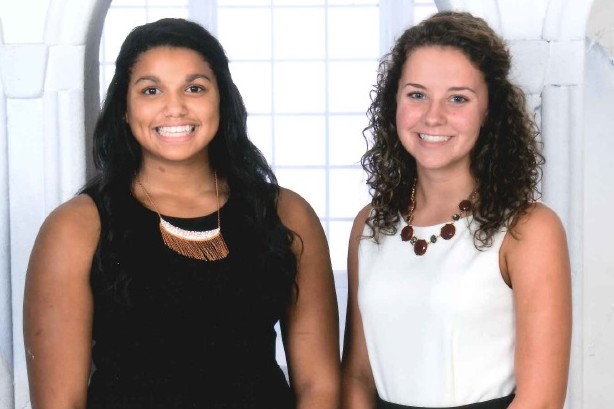 The 2015 homecoming court's freshman representatives are Makenzie Ramey left) and Chloe Vollmar.