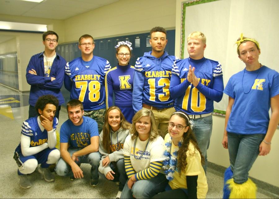Physics students go all out for blue and gold day. 