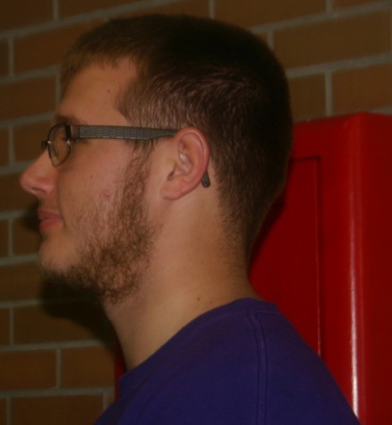 Tyler Phipps, senior, at the end of No-Shave November.