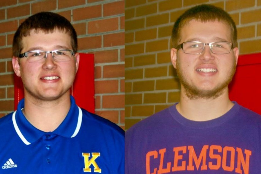 Senior Tyler Phipps at the beginning of No-Shave November (left) vs. at the end of the month.