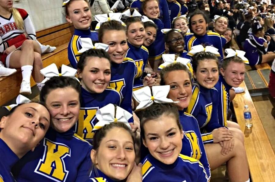 The cheer team poses for a photo while at their Brandon competition on Saturday, Dec. 12. 