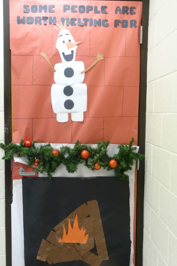 Mrs. Dirkse's door features Olaf.