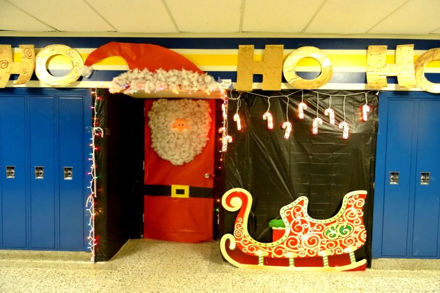 Mrs. Colene Wilcox's door reads "Ho, Ho, Ho."