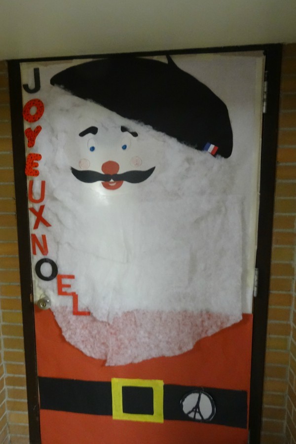 Madame Kim Rouvelin designed a French Santa for her door.