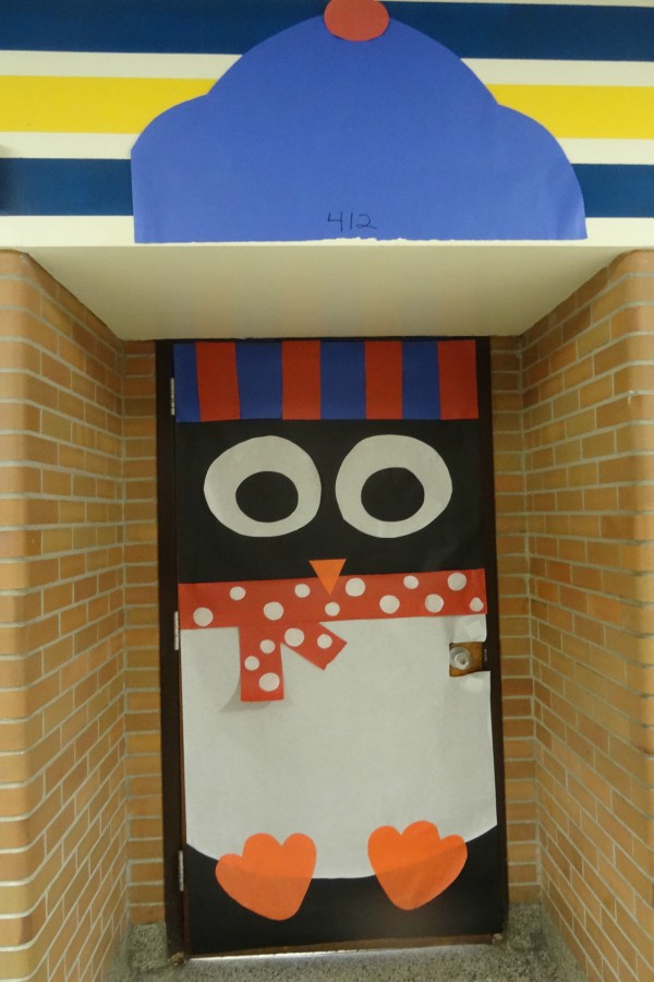 Senora Byrne's door features a penguin.