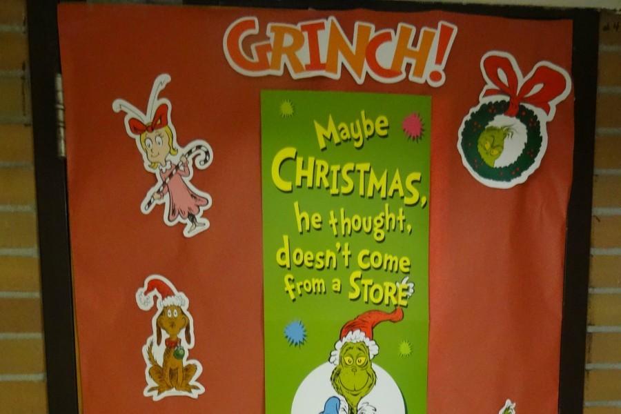 Mr. Mark Winklers door quotes an important message from The Grinch Who Stole Christmas.