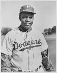 Jackie Robinson in his Brooklyn Dodger's uniform in 1950. 