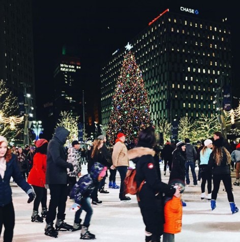 Campus Martius Park is a great place for families to visit during the holidays.
