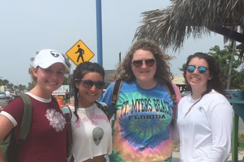 Seniors Jayme Wharram (left), Reyana Rivera, Izabel Swayne and Tori Niles spend spring break in Fort Myers Beach.