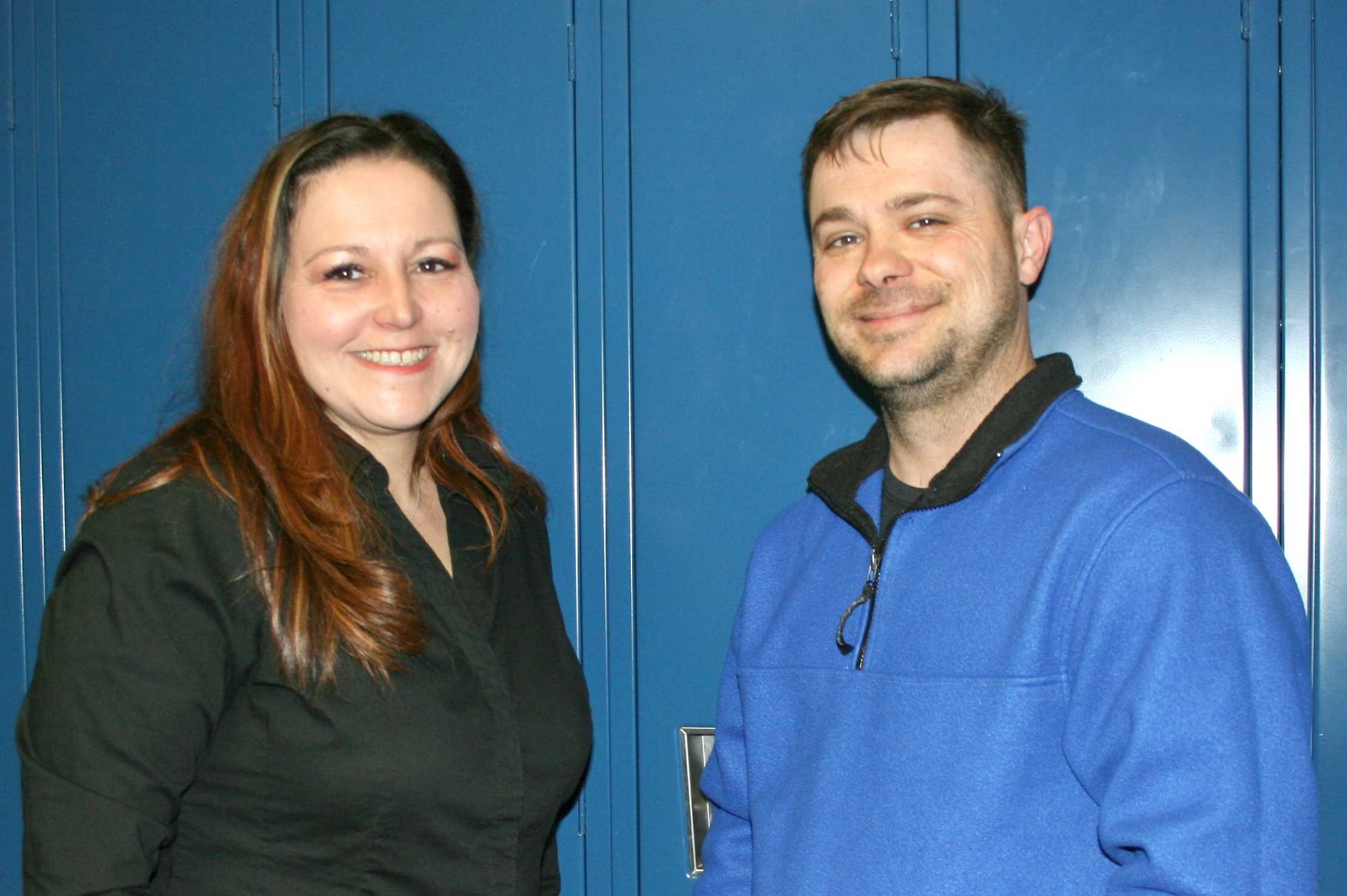 Mrs. LeeAnne Walters and her husband, Mr. Dennis Walters, visited the locker they shared while in high school when they stopped by KHS for an interview in May.