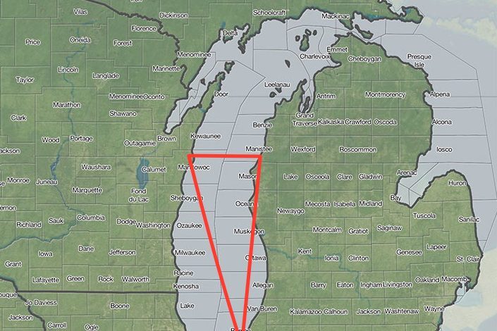 This is a map of the Lake Michigan triangle.