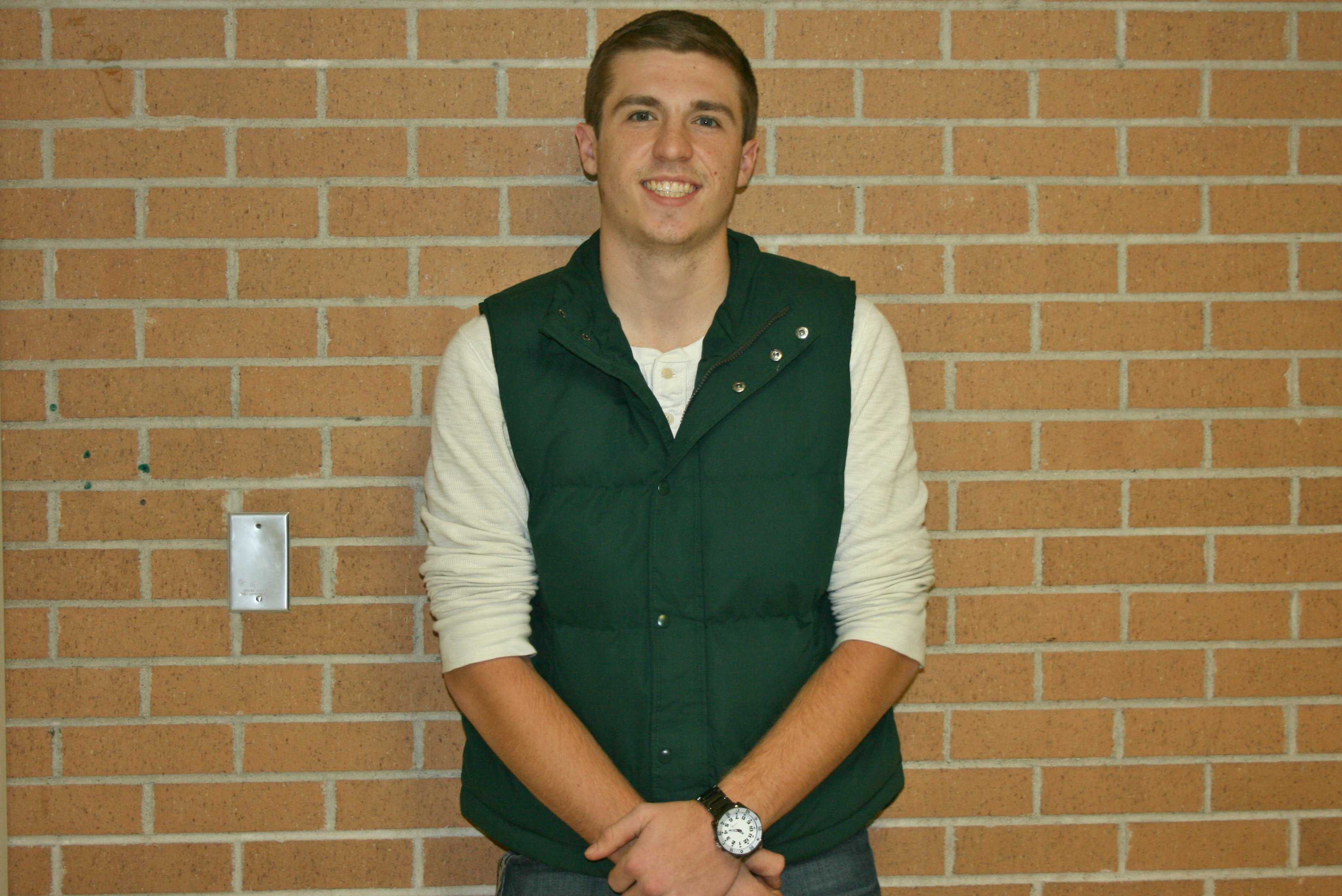 Mitchell Conely, senior sports a fashionable vest.