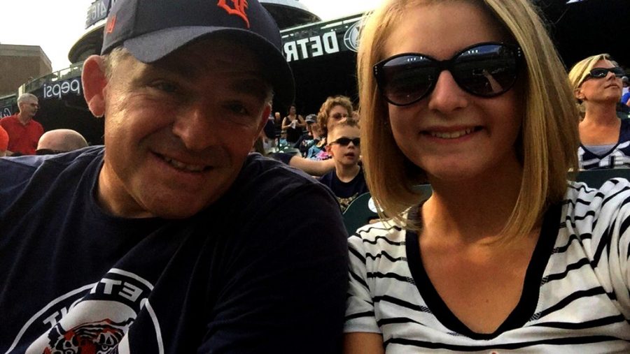 Sophomore Mallory Simms enjoys a Tigers game with her father, Mr. Michael Simms, last summer. Mallory has been a student in one of her fathers science classes in high school. 