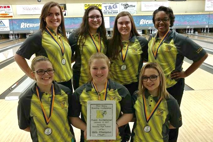 The girls bowling team won a Flint-area tournament Sunday, Jan. 15, at Richfield Bowl.