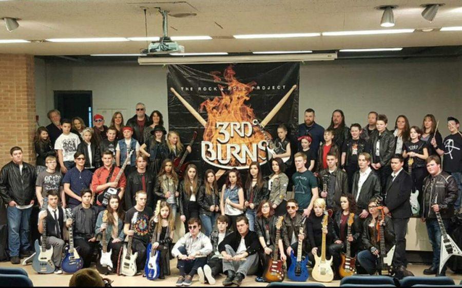 A+group+photo+of+Third+Degree+Burns+shows+off+the+students%2C+staff%2C+and+all+three+teams+of+musicians%2C+First+through+Third+Degree.