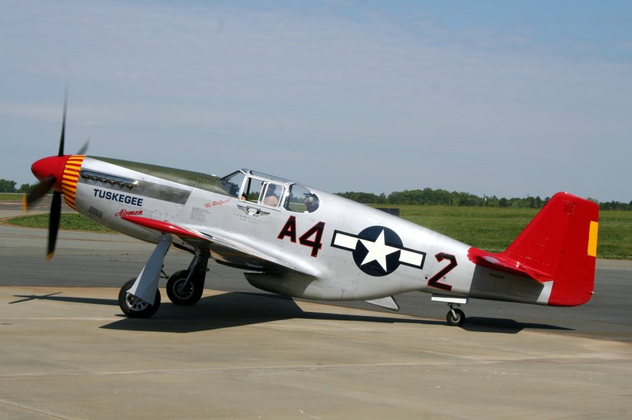 The Red Tail airplanes were used by the Tuskegee Airmen. 