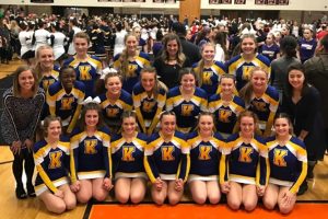 The cheer team earned a spot at the MHSAA Division 2 state final after finishing in fourth at the regional tournament hosted by Fenton on Friday, Feb. 24.