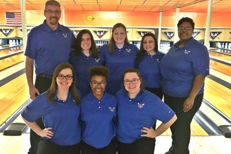 The girls bowling team is excited after defeating Holly on Saturday, Jan.27, earning its 100th victory in a row.