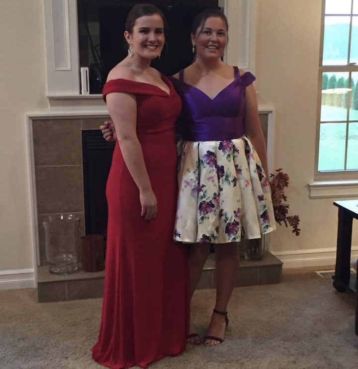 Barbara Hawes (left) and Grace Hoffman (right) getting ready for Kearsley's 2017 Homecoming Dance