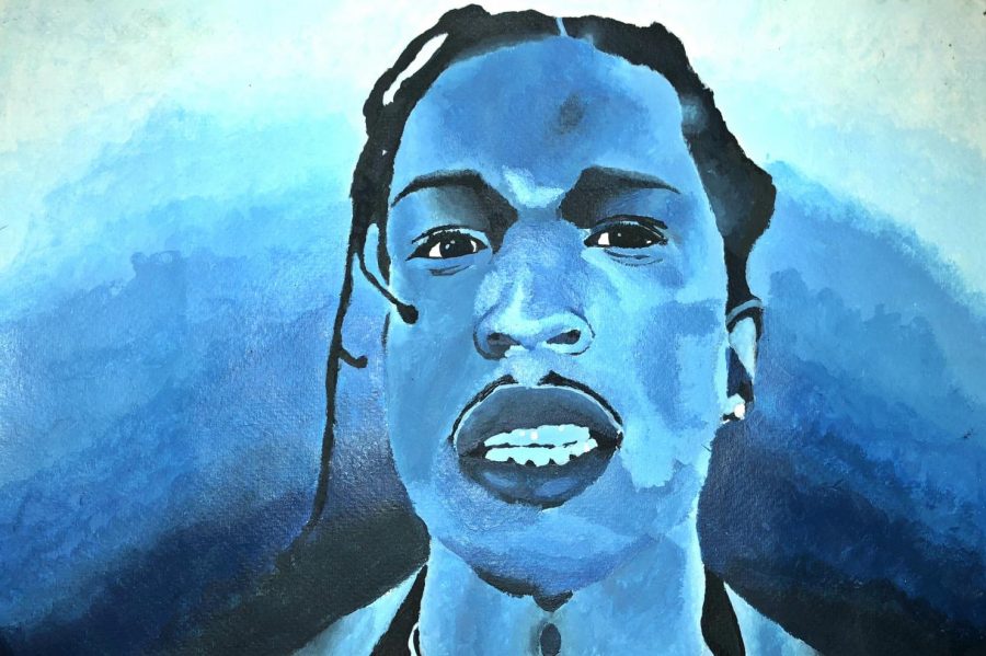 Senior Jillian Jones painted this image of A$AP Rocky her sophomore year. A$AP Rocky is one of her favorite music artist. I created it to make you think of his music, Jones said.