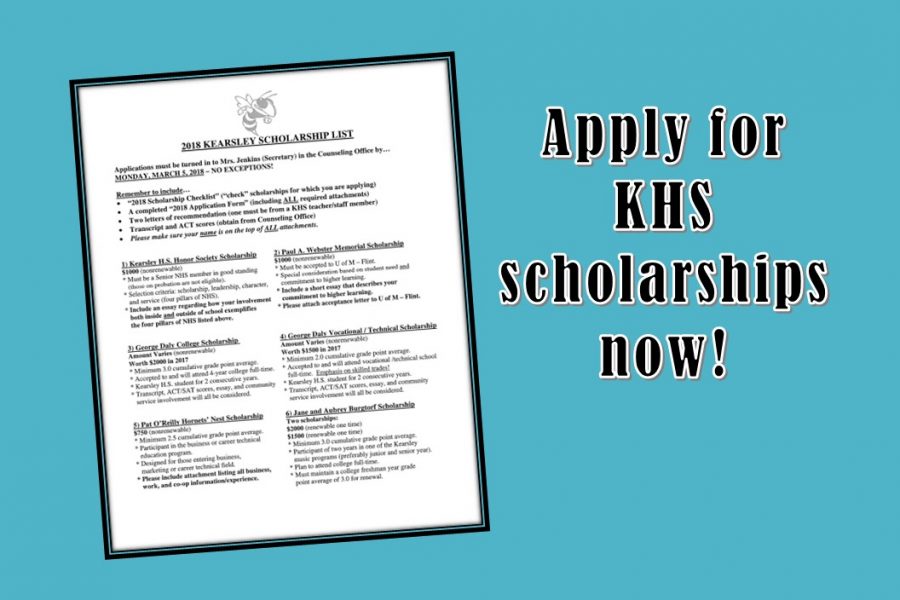Seniors should apply for Kearsley scholarships