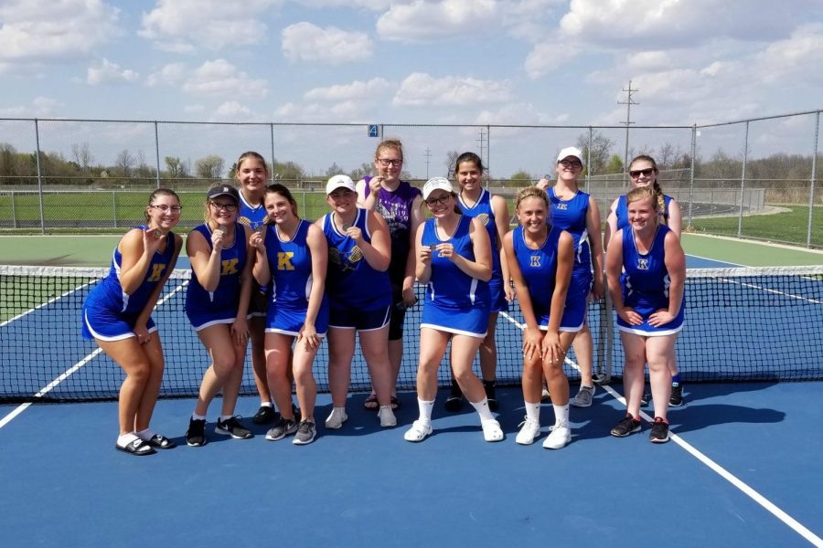 The tennis team placed third in the Owosso Quad tournament Saturday, May 5.