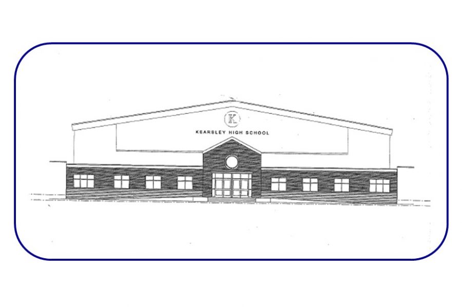 This is the architects rendition of the front of Kearsley High School after construction is completed.