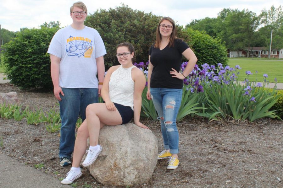 The Eclipse editors for the 2018-2019 school year (l to r) will be sophomore Connor Earegood as managing editor, junior Jenna Robinson as editor in chief, and junior Autumn Prescott as special projects editor.