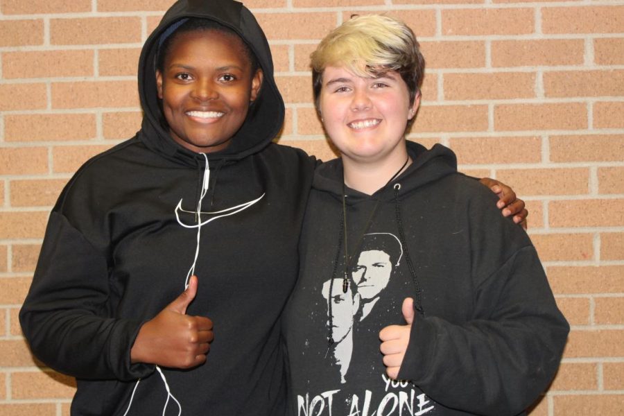 Senior Chiny Miles (left) and junior Lillith Collins founded the H.E.R.O. Club to help bring the LGBTQ community together.