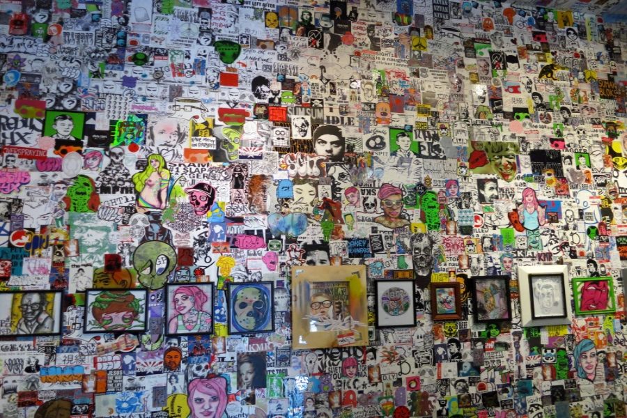 Stickers are commonly  used to decorate walls. National Sticker Day is Sunday, Jan. 13.