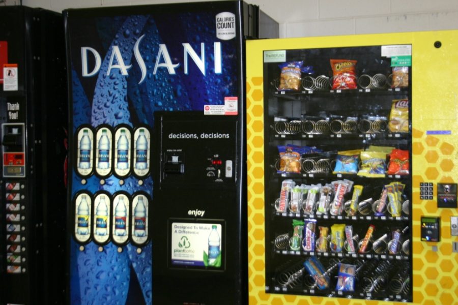 The vending machines now stock treats with more sugar than the whole grain treats that were only sold in past years.