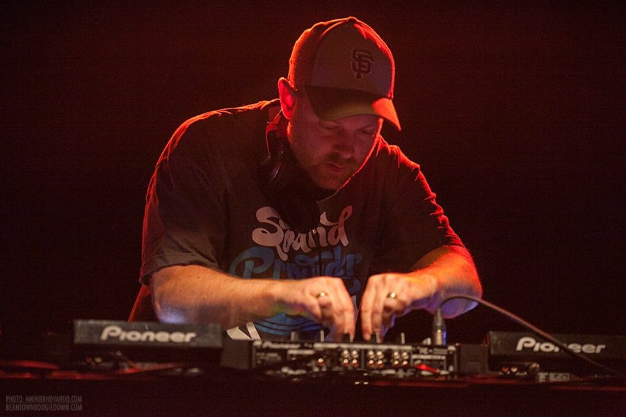 DJ Shadow performs at a Boston concert in 2012.