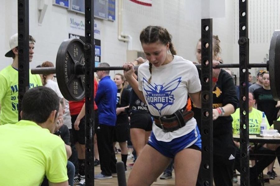 Chloe Vollmar placed 10th in her weight class Sunday, March 10, at the state powerlifting championship in Ionia.