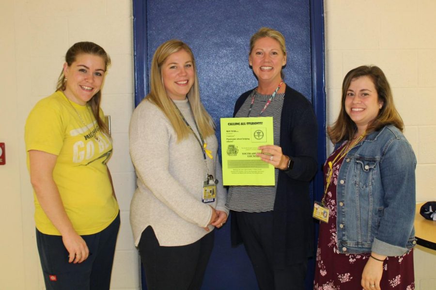 Ms. Megan Wolf (l to r), Ms. Erica Brand, Ms. Andrea Rossi, and Ms. Stephanie Wambold lead the Youth Advisory Council. Students who want to join YAC must fill out a registration form by Wednesday, Oct. 2.