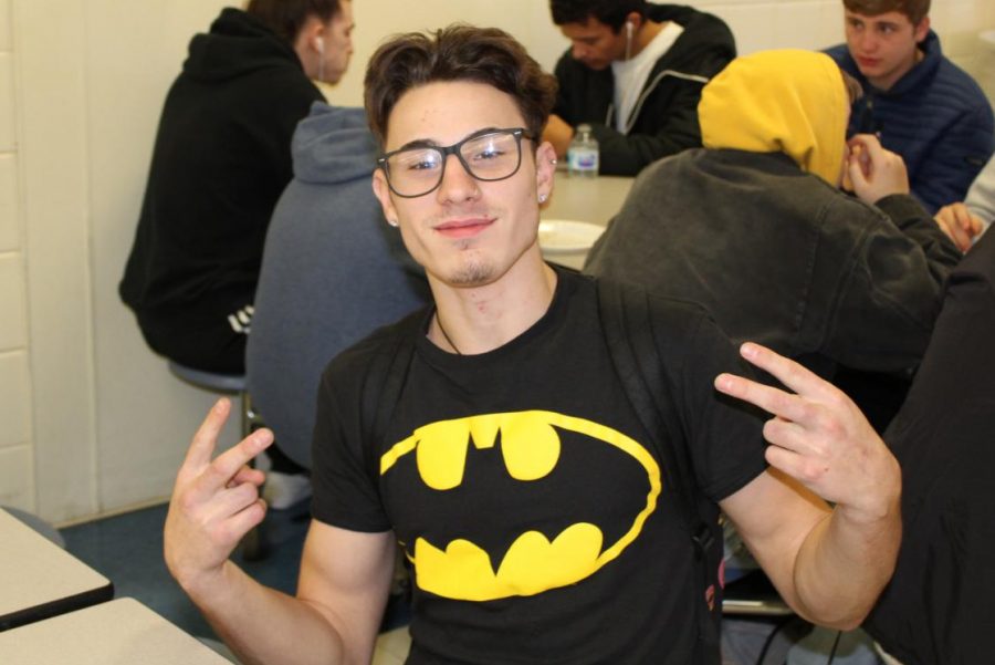 Senior Austin McConnell wears his Batman shirt in honor of Mr. Edward Councilor on Nov. 25.