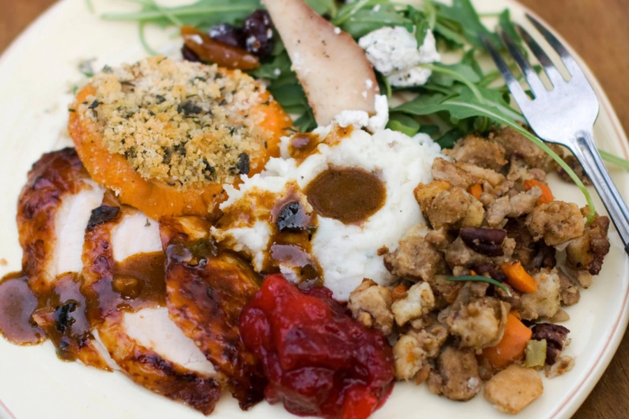 A variety of foods at thanksgiving serve all tastes and preferences