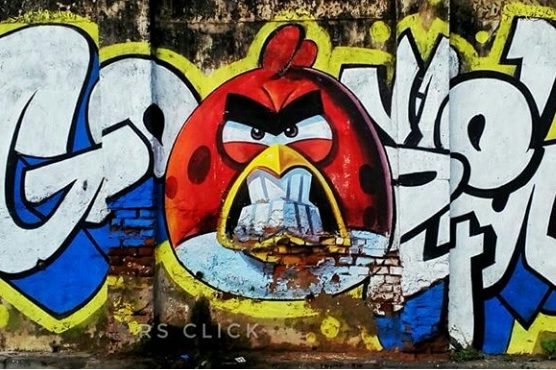 Angry Birds has infiltrated society in several ways, including street art.
